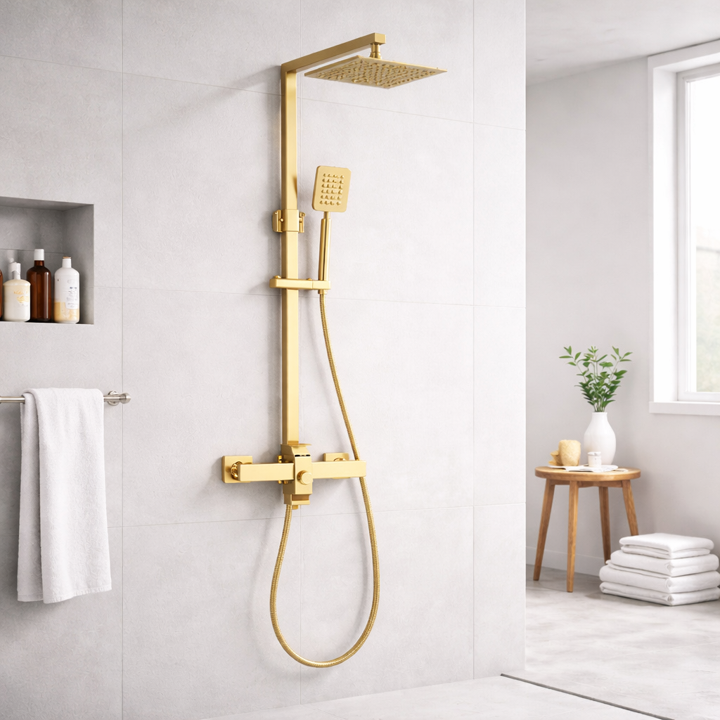 Colonne de Douche Aurevia Rectangulaire - Or