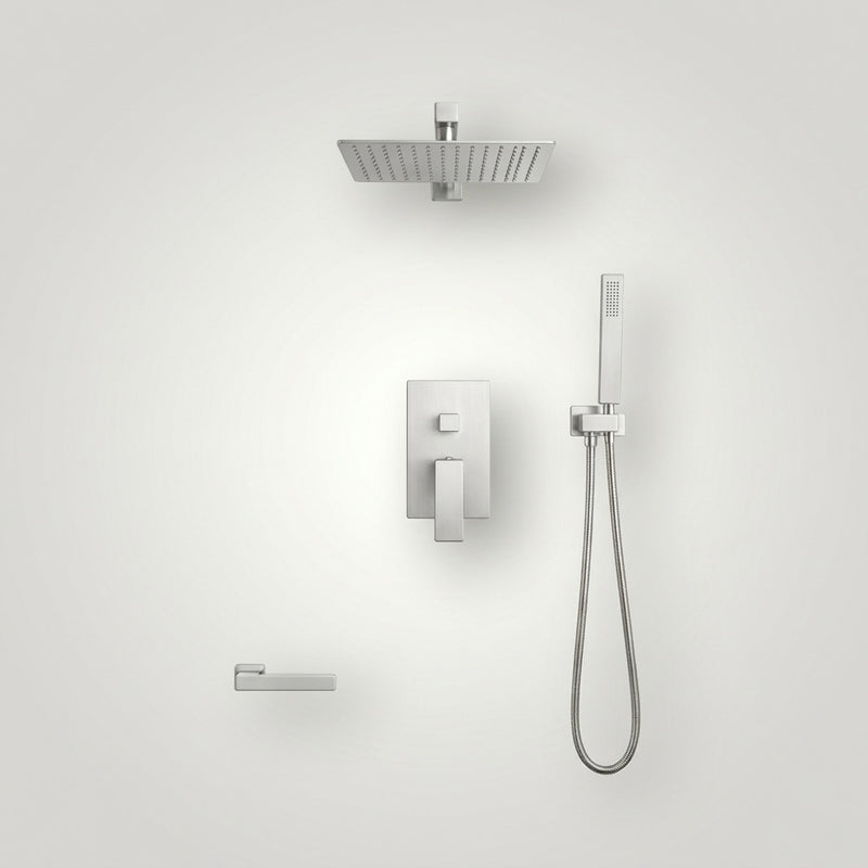 Douche encastré rectangulaire Aurevia - Argent