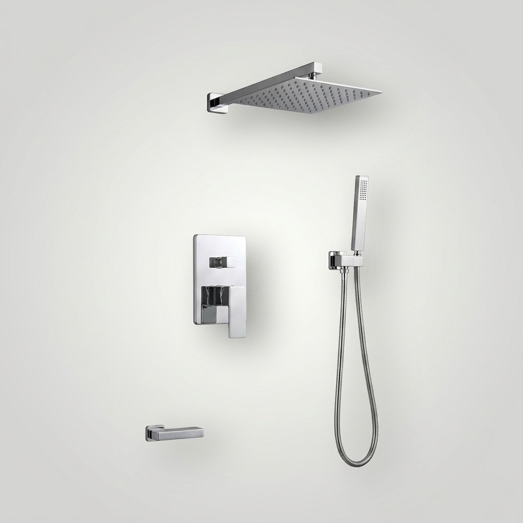 Douche encastré rectangulaire Aurevia - Argent
