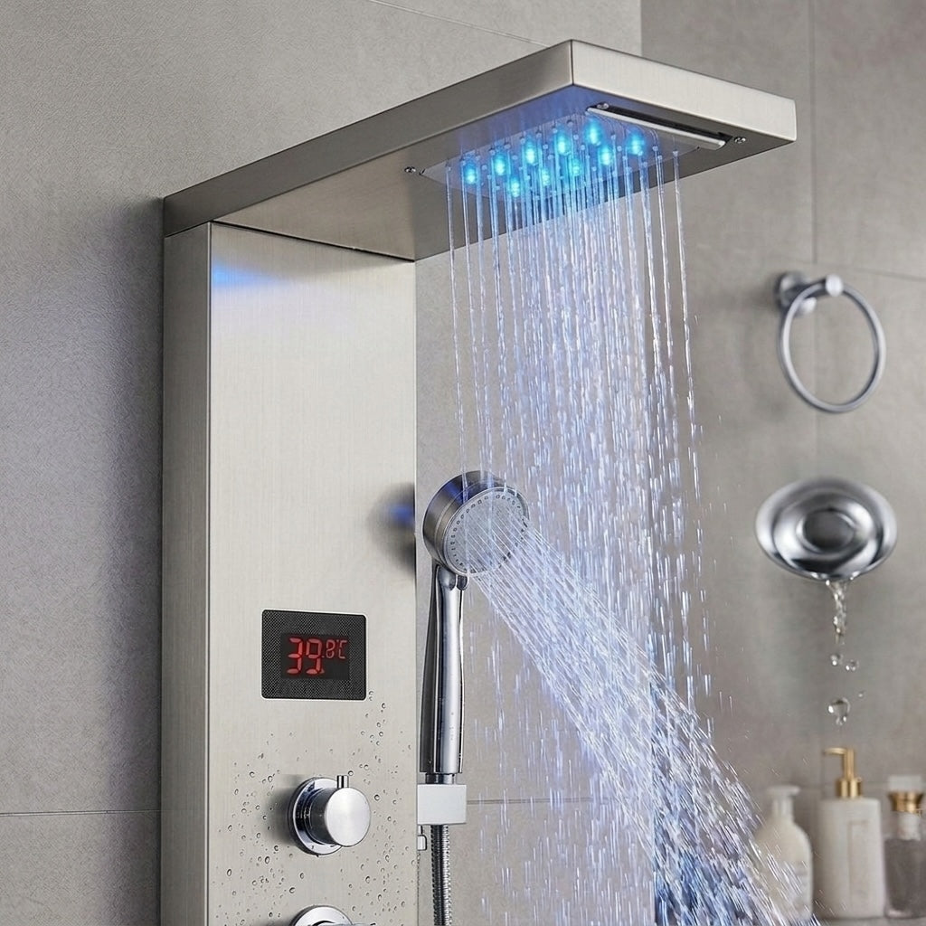 Colonne de Douche murale Aurevia Plus - Argent