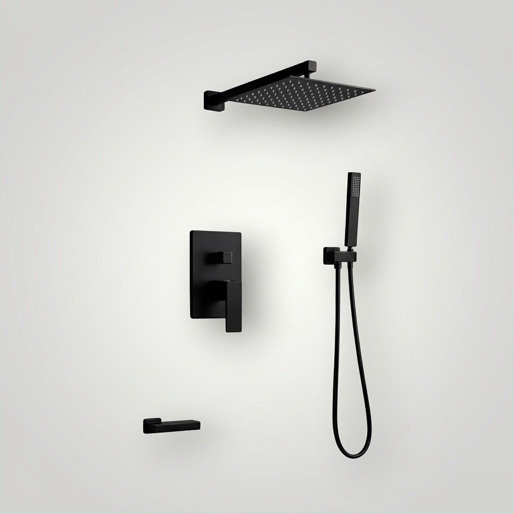 Douche encastré rectangulaire Aurevia - Noir
